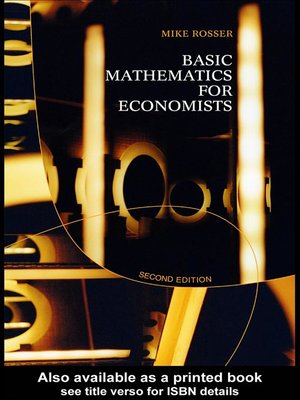 cover image of Basic Mathematics for Economists